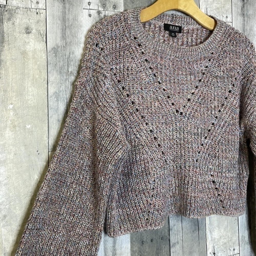 A.n.a Multicolored Crop Top Long Sleeve Lightweight‎ Sweater. Size XS. EUC